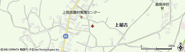 茨城県かすみがうら市上稲吉周辺の地図