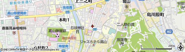 岐阜県高山市上二之町96周辺の地図