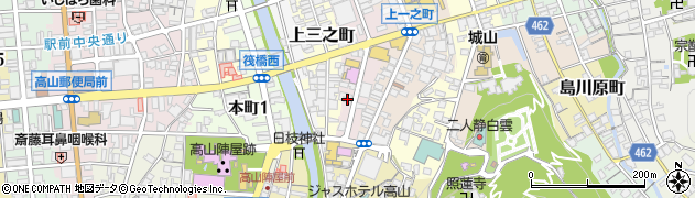 岐阜県高山市上二之町8周辺の地図