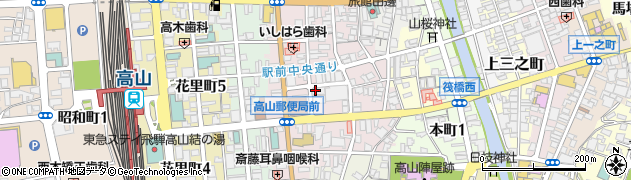 東海労働金庫　高山支店周辺の地図