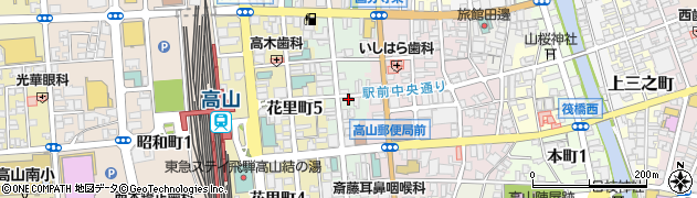 高山市役所　広小路駐車場周辺の地図
