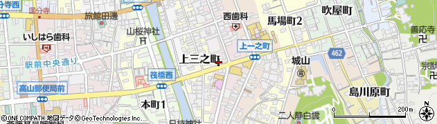 高山信用金庫さんまち通り支店周辺の地図