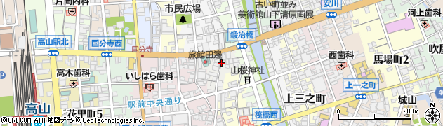 岐阜県高山市相生町周辺の地図