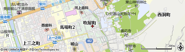 岐阜県高山市吹屋町周辺の地図