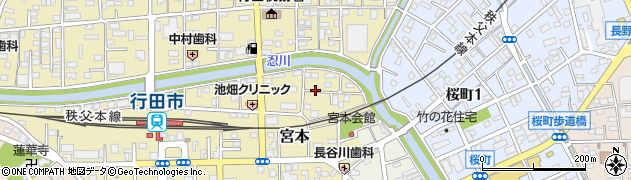 埼玉県行田市宮本周辺の地図