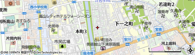 岐阜県高山市下三之町周辺の地図