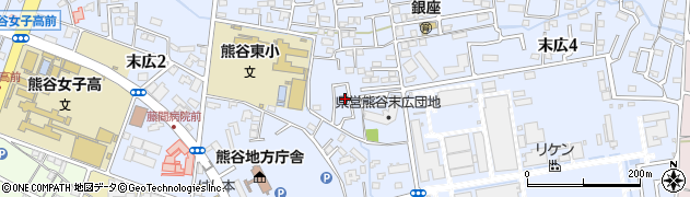 埼玉県熊谷市末広周辺の地図