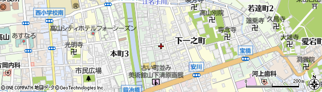 岐阜県高山市下二之町14周辺の地図