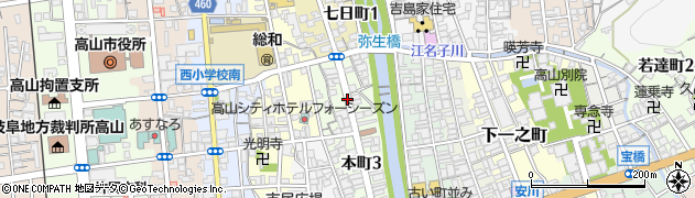 岐阜県高山市本町4丁目周辺の地図