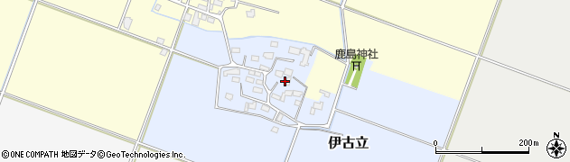 茨城県下妻市伊古立周辺の地図