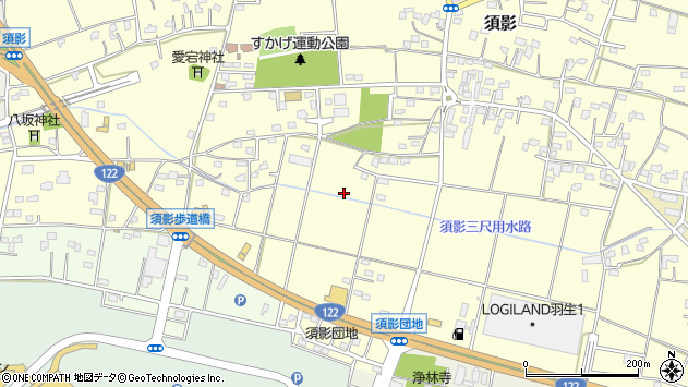 〒348-0033 埼玉県羽生市須影の地図