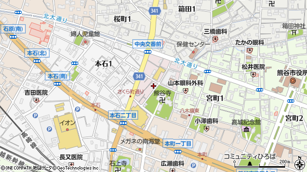 〒360-0047 埼玉県熊谷市仲町の地図