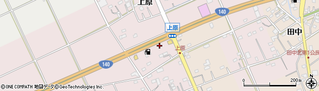 埼玉県深谷市上原周辺の地図