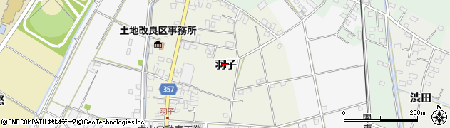 茨城県下妻市羽子周辺の地図