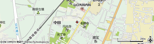 茨城県警察本部　古河警察署中田駐在所周辺の地図