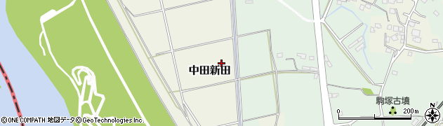 茨城県古河市中田新田周辺の地図