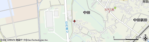 茨城県古河市中田新田178周辺の地図