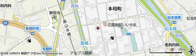 岐阜県高山市本母町周辺の地図