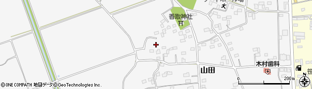 茨城県古河市山田周辺の地図