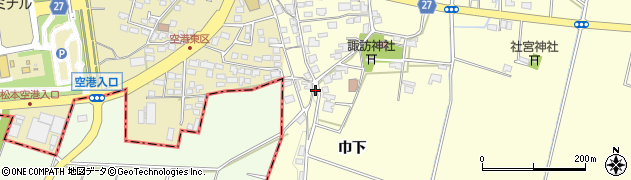 長野県松本市笹賀（巾下）周辺の地図