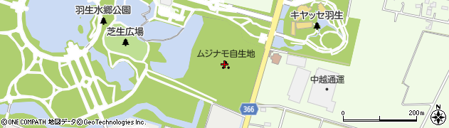 宝蔵寺ムジナモ自生地周辺の地図