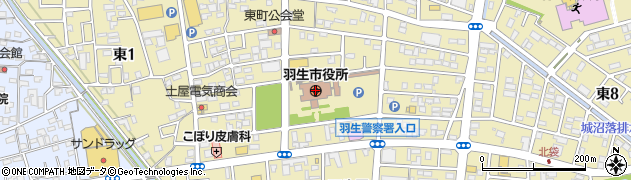 羽生市役所周辺の地図