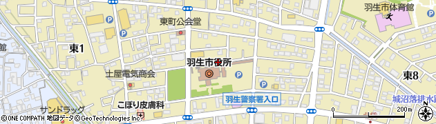 埼玉県羽生市東6丁目周辺の地図