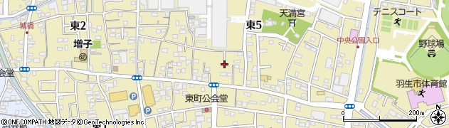 埼玉県羽生市東5丁目周辺の地図