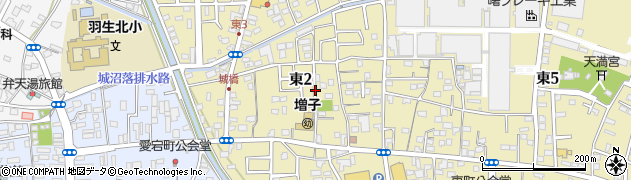 埼玉県羽生市東2丁目周辺の地図