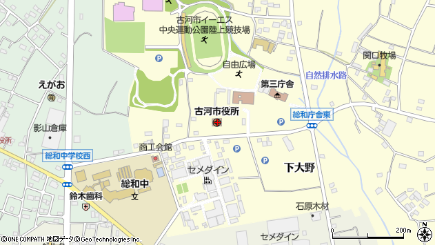 〒306-0000 茨城県古河市（以下に掲載がない場合）の地図