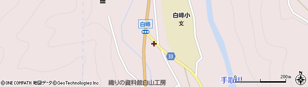 石川県白山市白峰（ハ）周辺の地図