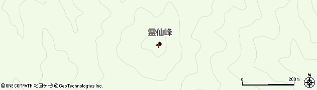 霊仙峰周辺の地図