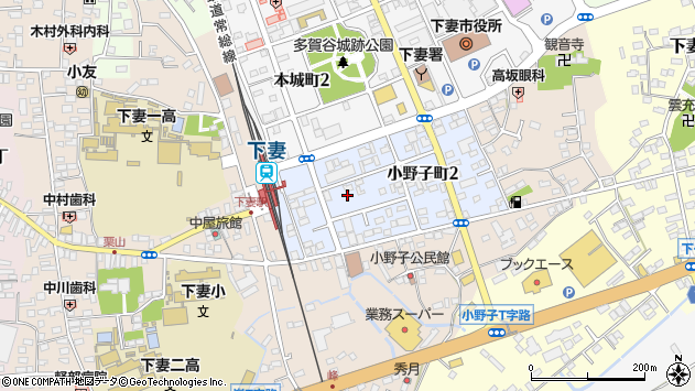〒304-0063 茨城県下妻市小野子町の地図