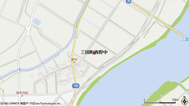 〒913-0034 福井県坂井市三国町西野中の地図