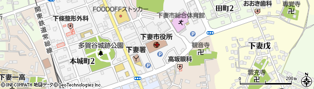 茨城県下妻市周辺の地図