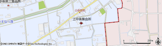 熊谷市　上中条集会所周辺の地図