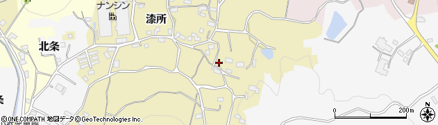 茨城県つくば市漆所周辺の地図
