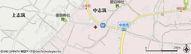 茨城県かすみがうら市中志筑2230周辺の地図