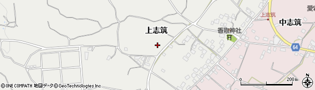 茨城県かすみがうら市上志筑周辺の地図