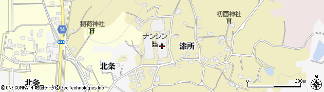茨城県つくば市漆所317周辺の地図