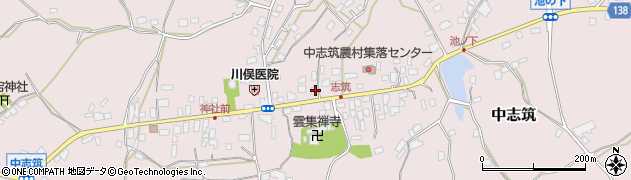 茨城県かすみがうら市中志筑1215周辺の地図