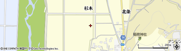 茨城県つくば市杉木周辺の地図