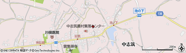 茨城県かすみがうら市中志筑1233周辺の地図