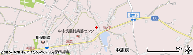 茨城県かすみがうら市中志筑1148周辺の地図