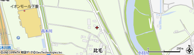 茨城県下妻市比毛周辺の地図
