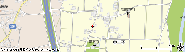 長野県松本市笹賀中二子周辺の地図