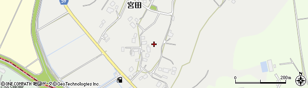 茨城県小美玉市宮田周辺の地図