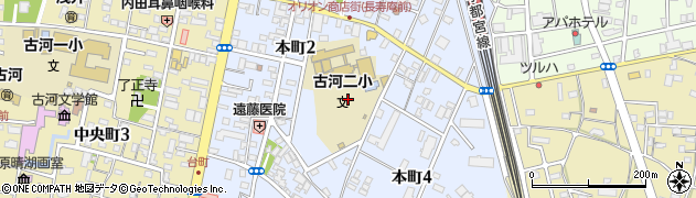 茨城県古河市本町周辺の地図