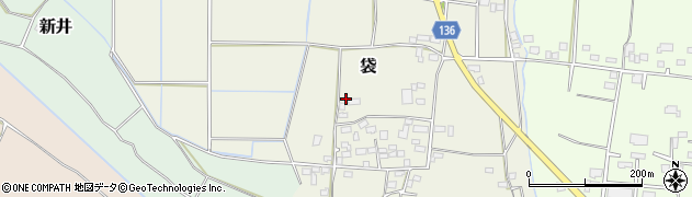 茨城県結城郡八千代町袋周辺の地図