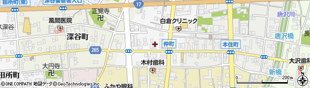 埼玉県深谷市仲町周辺の地図